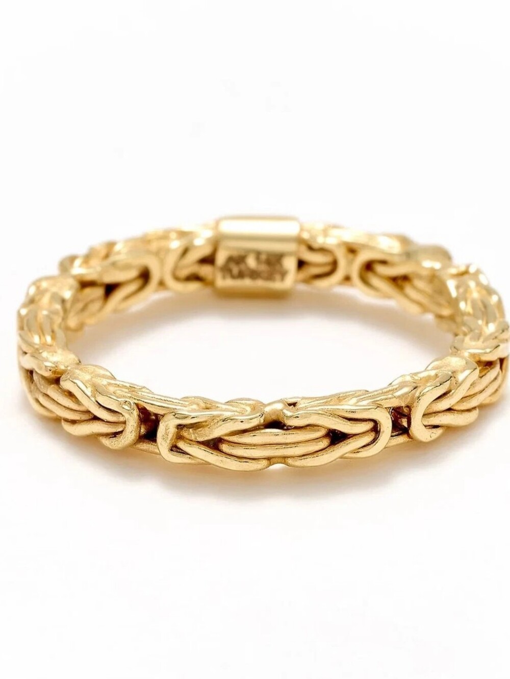 JTV 18K Yellow Gold Over Sterling Silver 2.5mm Byzantine Band Ring - Size 12.5